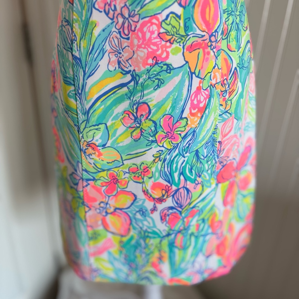 Colorful Lilly Pulitzer Mock Turtleneck Sleeveless Sheath Scuba Dress size 4 - Picture 3 of 11